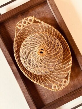 Wicker Basket and Tray